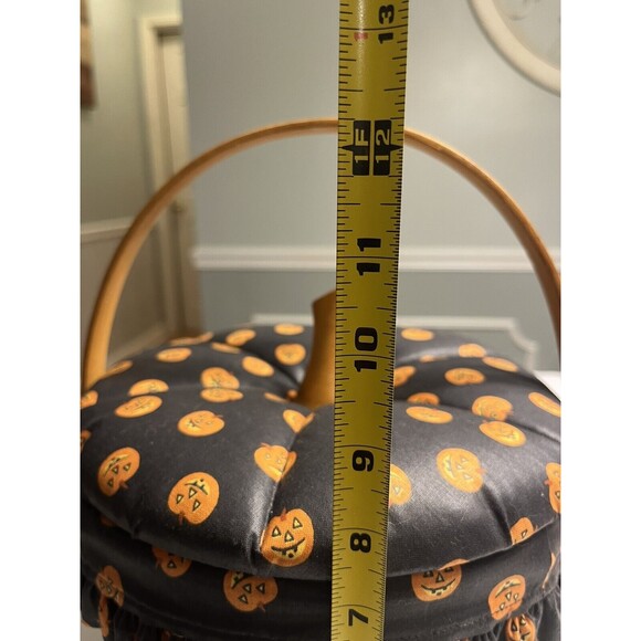 Longaberger Pumpkin Fall Stem Lid Basket Jack O' Lantern Liner Protector Combo - Picture 4 of 15